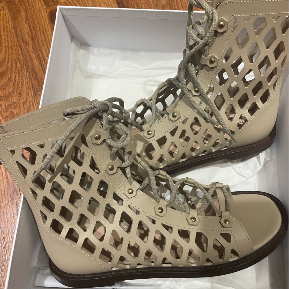 Dior Christian d-trap sandals corde nude color 39.5 laced gladiator